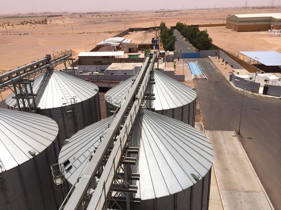 Grain silos panoramic view